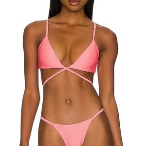 Monday Swimwear Pink Bikini St. Martin Top L and Byron Bottom M